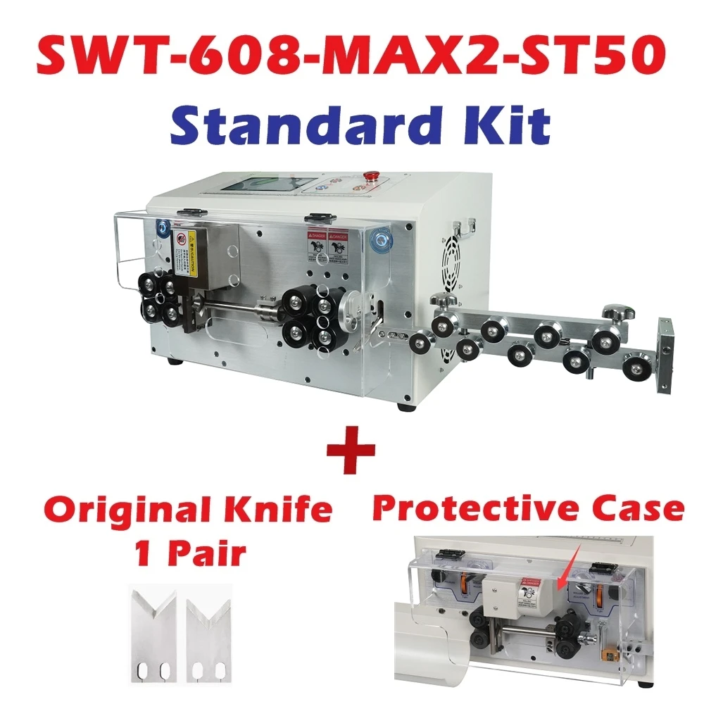 SWT-608-MAX2-ST50 Peeling Stripping Cutting Machine 8 Wheels 800W Touch Screen Control BV Wire Maximum 35mm² BVR Max 50mm²
