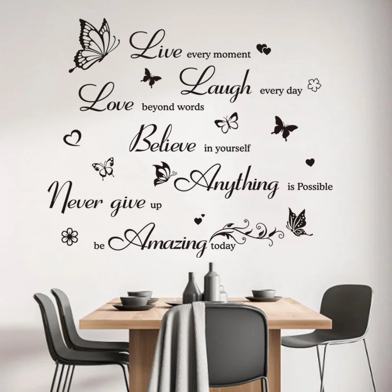 แรงบันดาลใจ Wall Decals คําคมสติ๊กเกอร์ติดผนังสร้างแรงบันดาลใจ Wall Art บวก Word ตกแต่งห้องนอนห้องนั่งเล่น