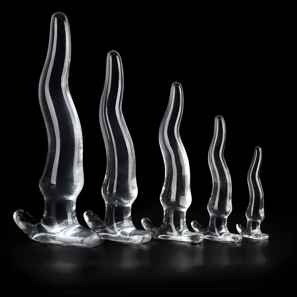 Huge Long Prostate Massager 5 Size Anus Dilator Sex Toys For Women Men Gay Vagina Stimulator Sofe TPE Crystal Anal Plug