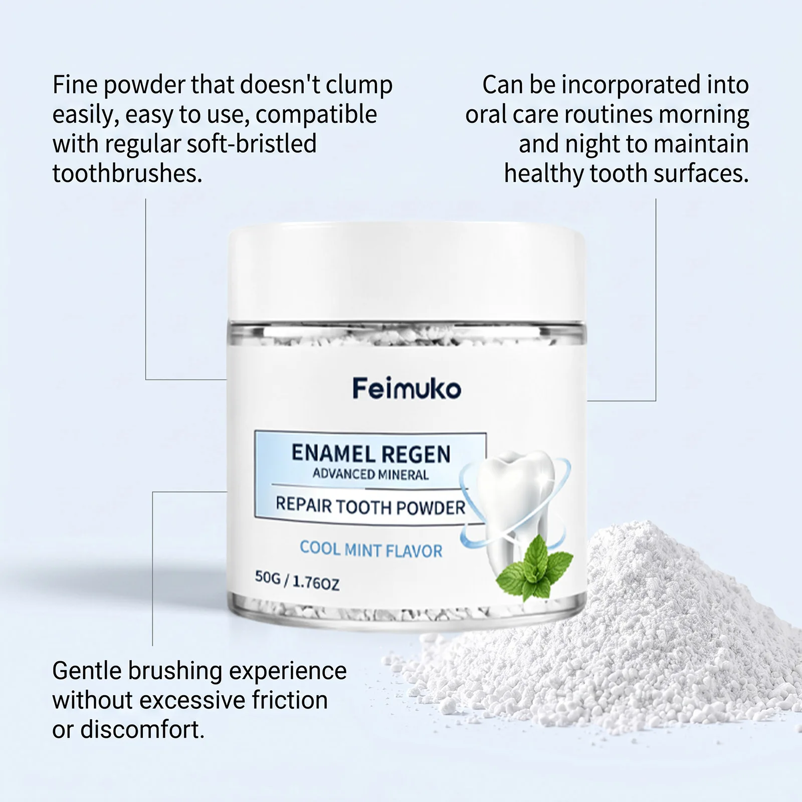Remineralizing Mineral Tooth Powder Teeth Restoration Enamel Protection Remove Yellow Stain Plaque Fresh Breath Oral Care Powder