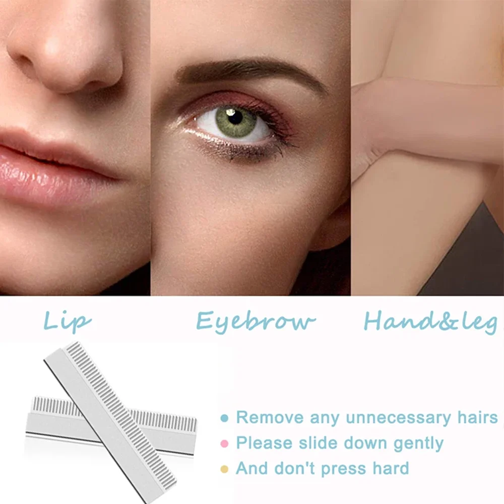 100/10pcs Eyebrow Trimmer Eyebrow Shaping Knives Stainless Steel Hair Razor Remover for Eyebrows Face Shaver Hair Removal Knife