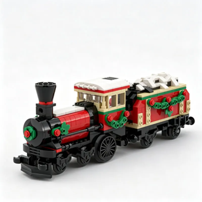 MOC Mini Train & Steam Car Model Building Block Set — Small-Particle Assembly Kit, Toy Ornament & Gift Set (479 Pieces)