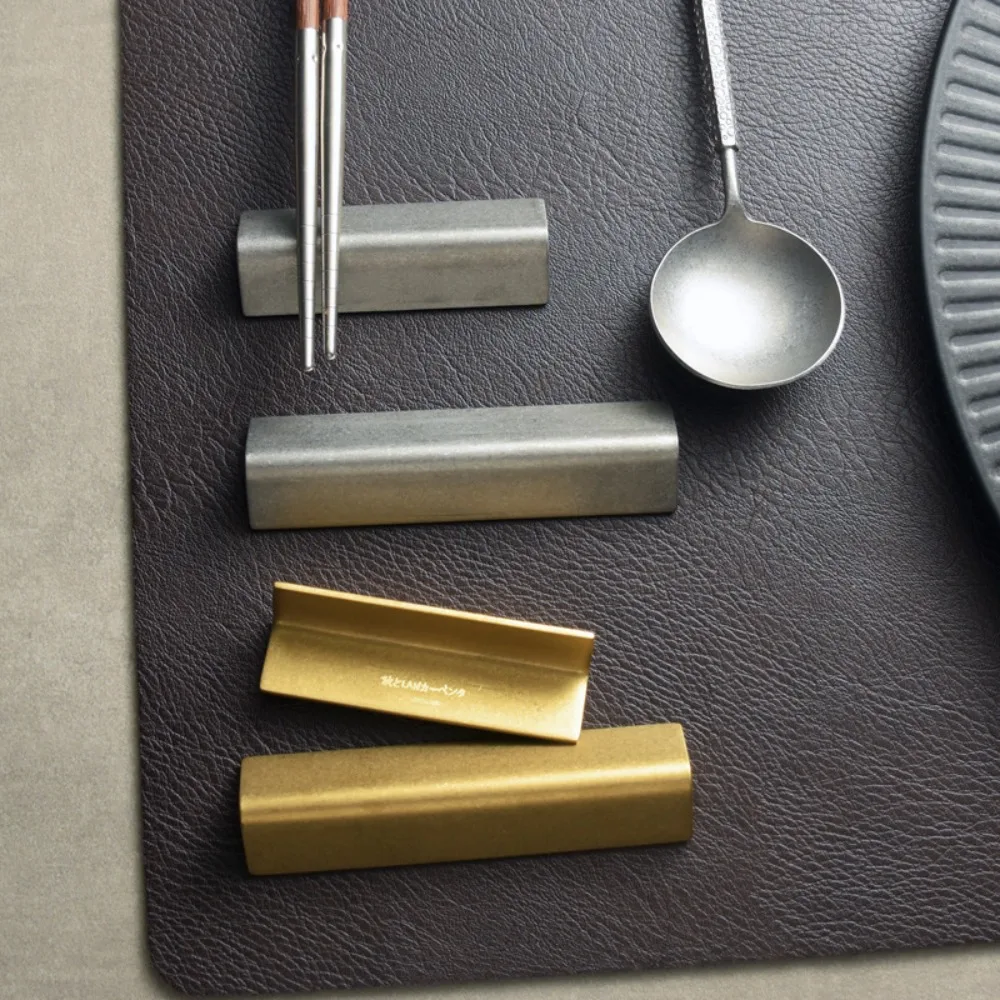 Multi-functional Industrial Style 304 Stainless Steel Chopstick Rest Retro Matte Spoon Rack Triangular Chopstick Holder Hotel