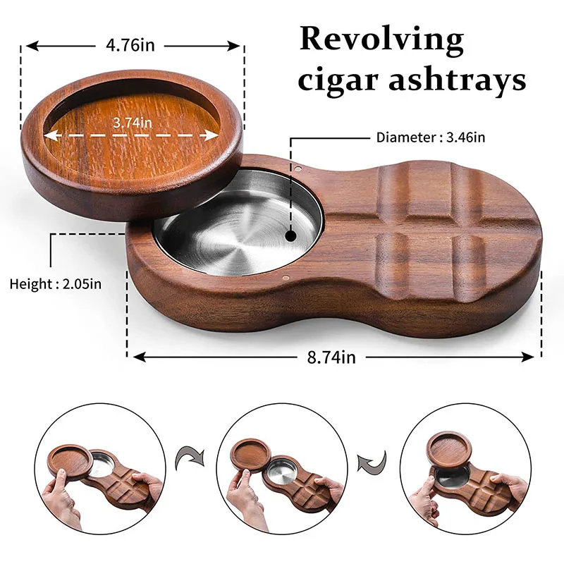 Wooden Cigar Ashtray, Cigarette Ashtray, Whiskey Holder, Home Decoration, Wine Glass Holder, Cigarette Rack, Ashtray Accessories