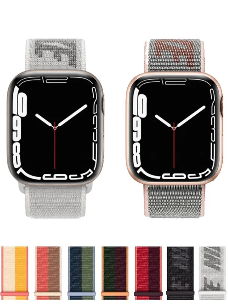 Nylon Loop Strap For Apple watch band 44mm 40mm 49mm 41mm 45mm 46 42mm correa Bracelet iWatch Series 7 6 5 4 3 se 8 9 ultra 2 10