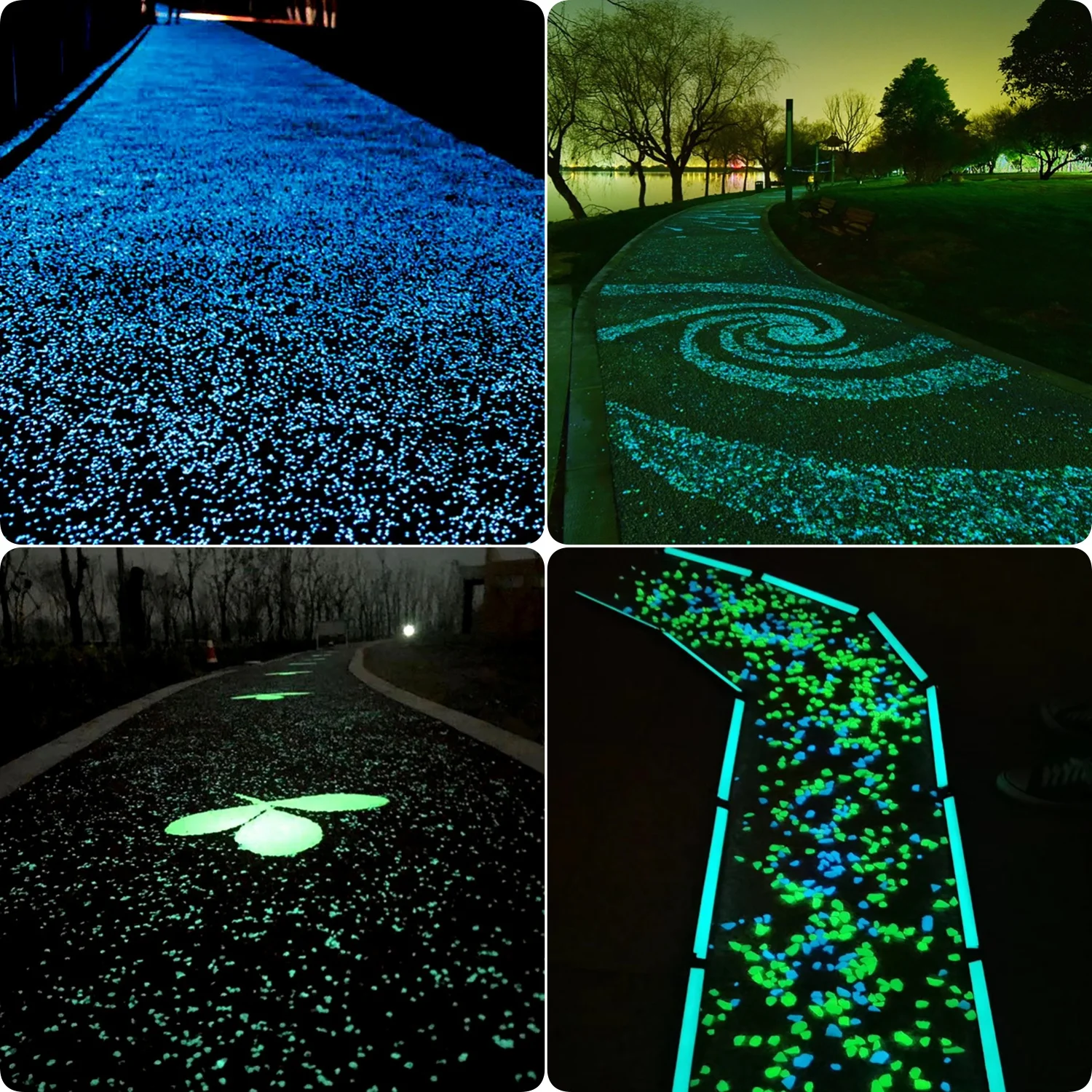 1000Pcs/Bag Decor Luminous Sand 3-5mm Glow In Dark Resin Gravel Home Garden Yard Outdoor Path Lawn Fish Tank Aquarium Decoration