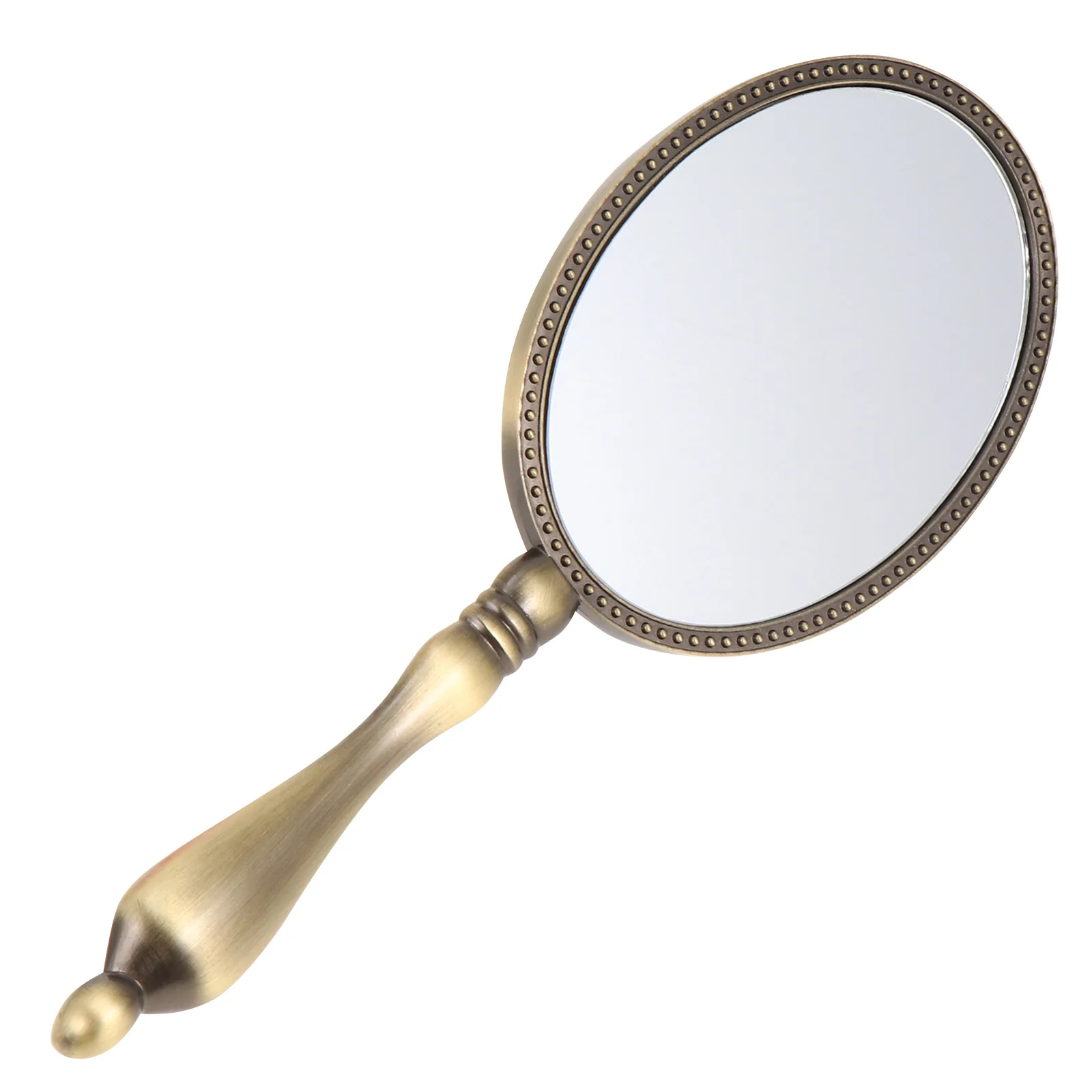 Retro handspiegel Vintage metalen handvat Compact formaat Reismake-upspiegels voor vrouwen Duurzame lichtgewicht draagbare schoonheidshulpmiddelen