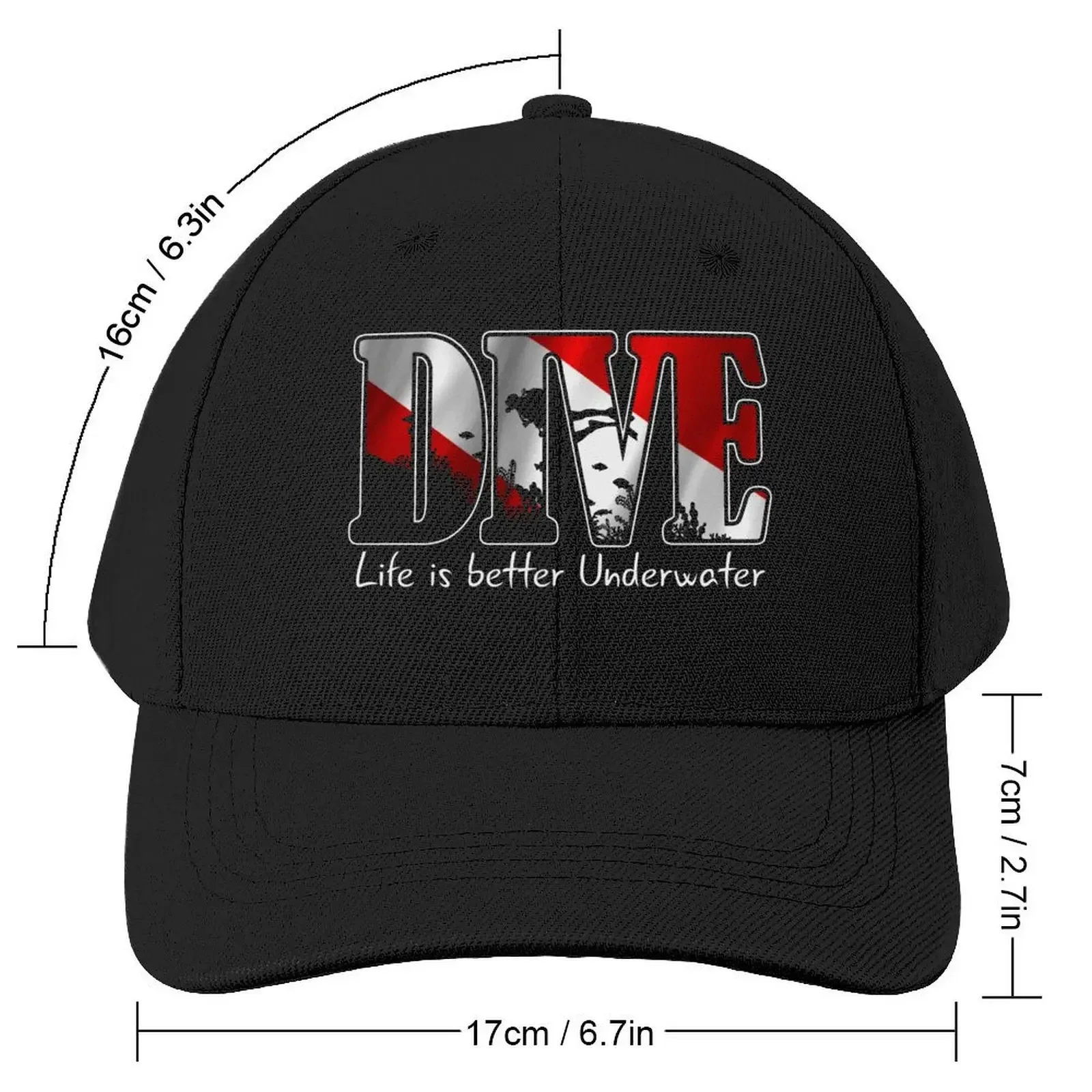 Scuba Diving ~ Life is Better underwater Baseball Cap hard hat Gentleman Hat Designer Man Women's