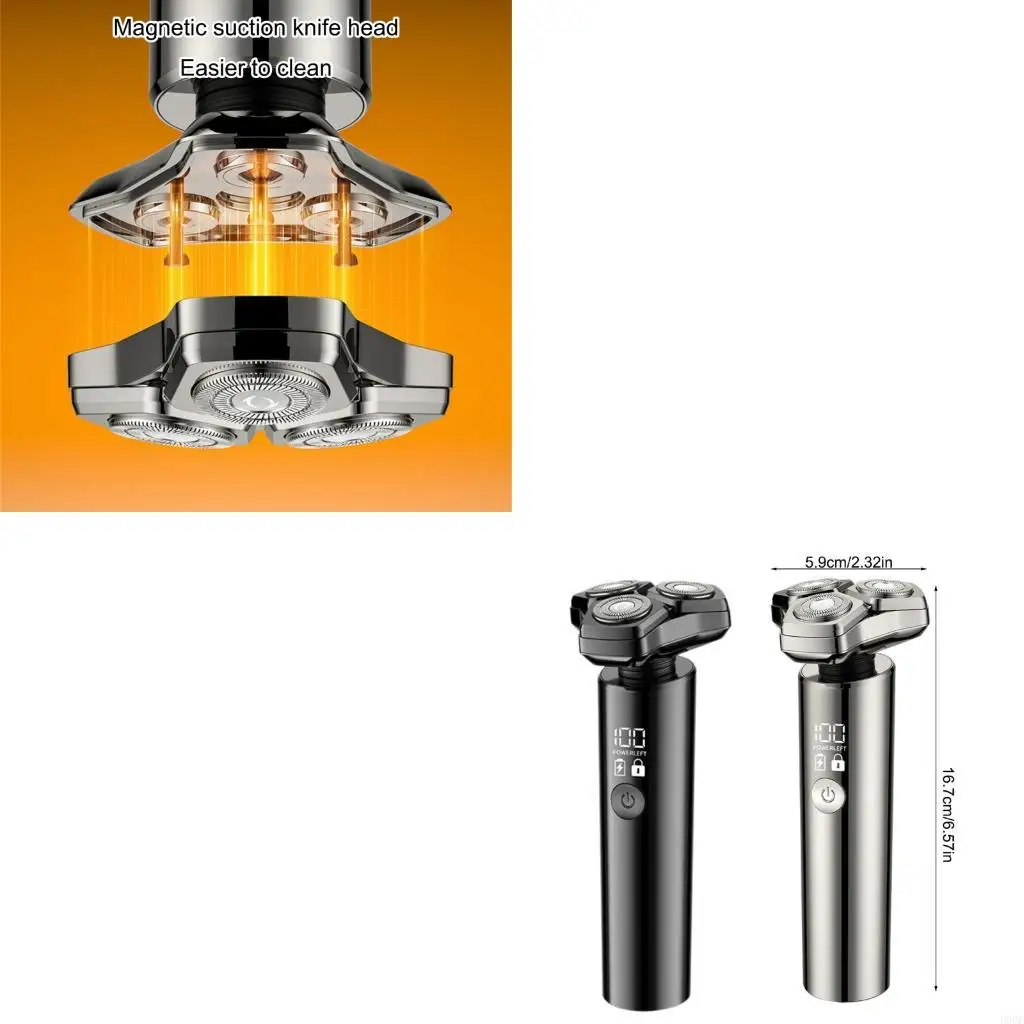 

Магнитный электрический станок для бритья бороды, перезаряжаемый для мужчин, бритва для бороды с мокрым лицом, малошумный для