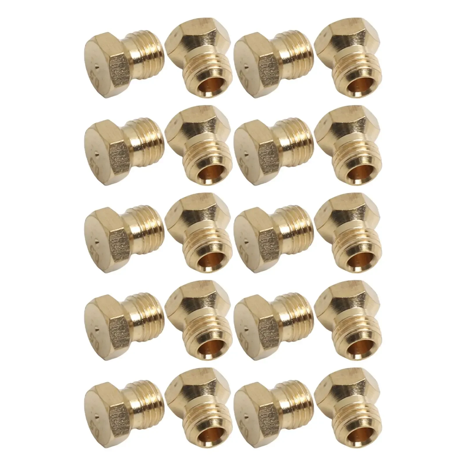 20 Piece Propane Burner Nozzles Set Outdoor Cooking Equipment Yellow Propane Burner Nozzles Natural Gas Conversion