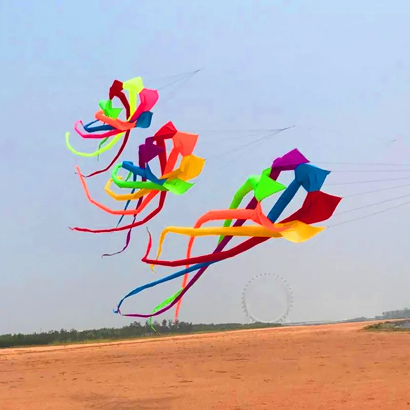 

free shipping 600cm rainbow kites windsock kite flying large kites adult kite reel ripstop nylon kite wind kites bat kites tails