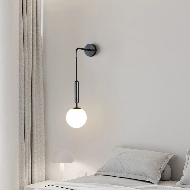 KERWIN Modern Indoor Brass Sconce Light LED Simply Creative Copper Wall Lamp for Home Bed Room Decor