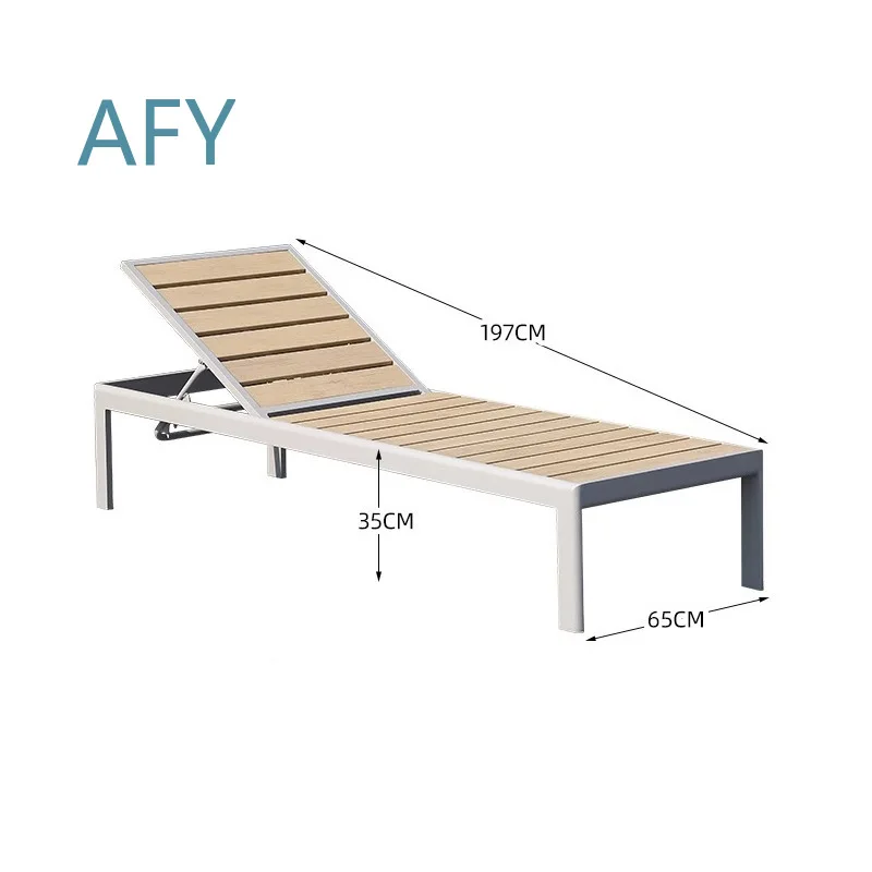 Aluminum Alloy Lounger for Breakfast Lounge Pool Hotel Villa Open Air Beach Chair Courtyard Garden Outdoor Relaxation Chair