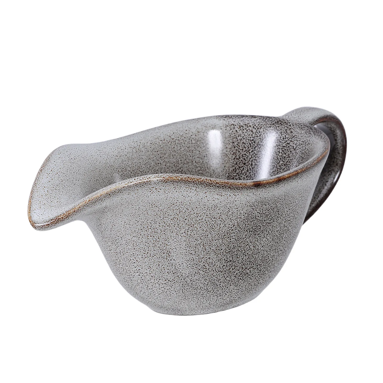 Jarra de cerámica para salsa, pequeña, con boquilla, para salsa de carne, salsa de soja, miel, leche, crema, aderezos, elegante, apta para microondas