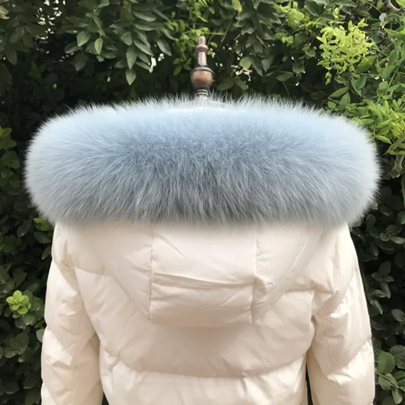 Natural Fox Fur Collar Real Fox Fur Scarves Winter Genuine 100% Real Fox Fur Scarf Fox Straight Collar Scarf Genuine Thick Shawl