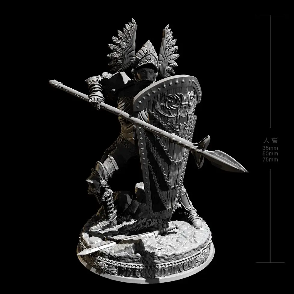 

1/24 Scale 75mm Resin Figure Ancient spear warrior Assemble Model Kit Unassembled and Unpainted 3D printing toy 1270