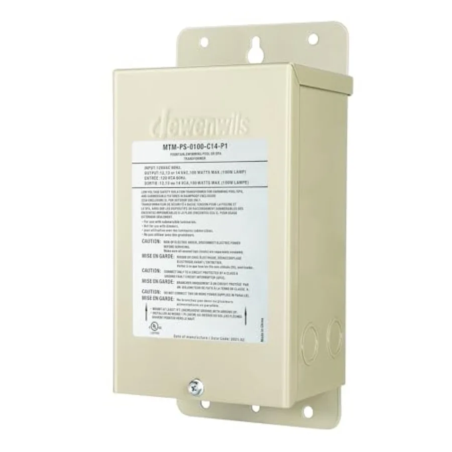 

DEWENWILS 100W Pool Light Transformer 120V AC to 12V/13V/14V AC Multi-tap Low Voltage Transformer for Swimming Pool Lighting Sp