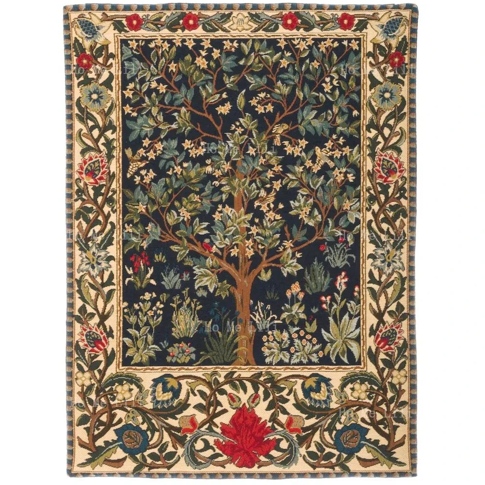 William Morris Tree Of Life Flora Mille Fleur Medieval Design Wall Tapestry