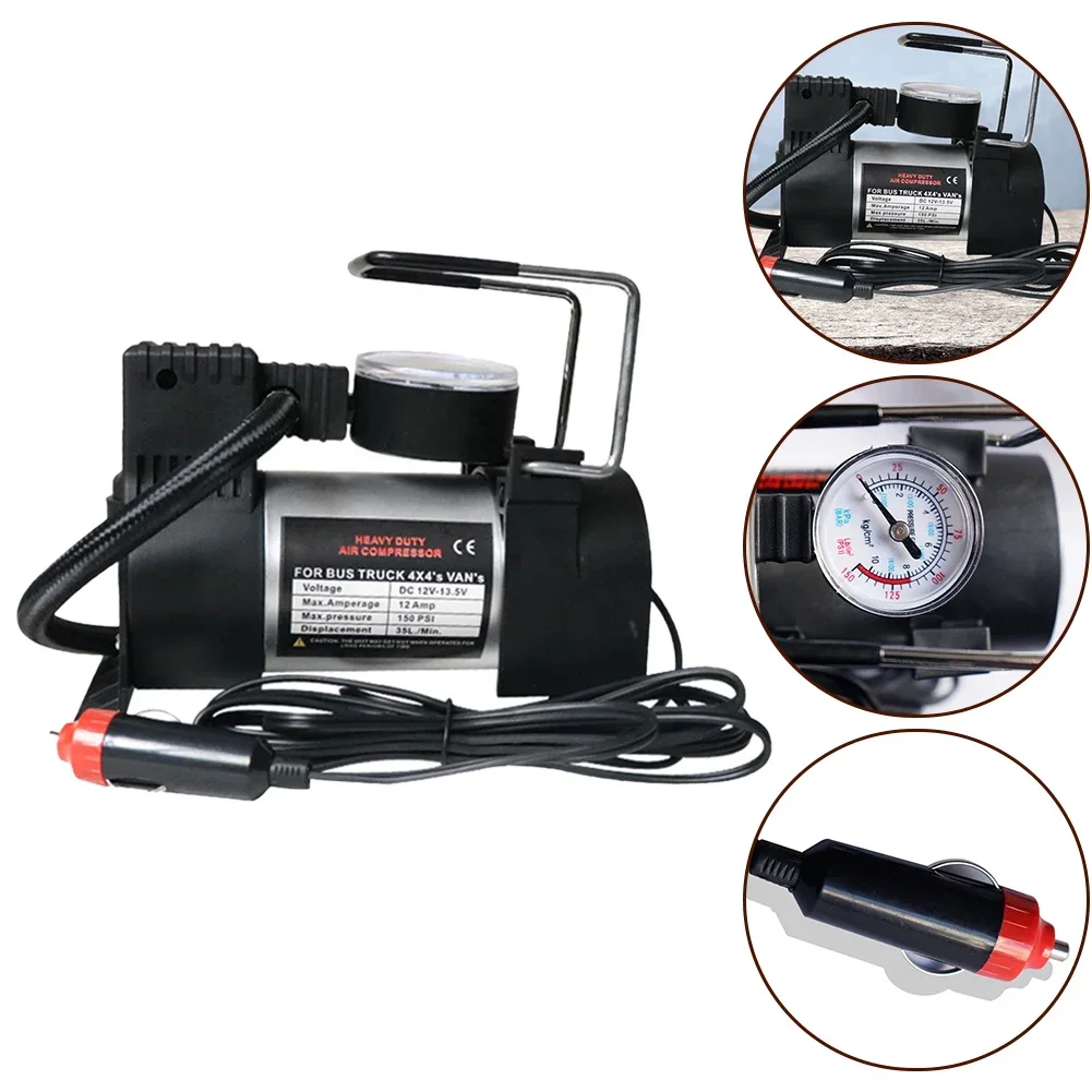 Air Compressor Car Tire Pump Anti-Corrosion Non-Deformation Quick Installation Wear-Resistant 150 Psi 2.7M Power Cord 5A