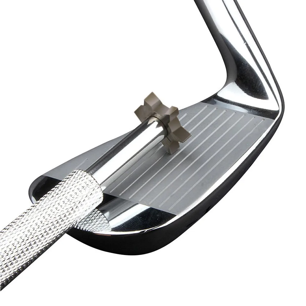 

Club Groove Sharpener Regrooving Tool 6 Heads for Backspin Cleaning Silver Golf Training Tools Type Grooves