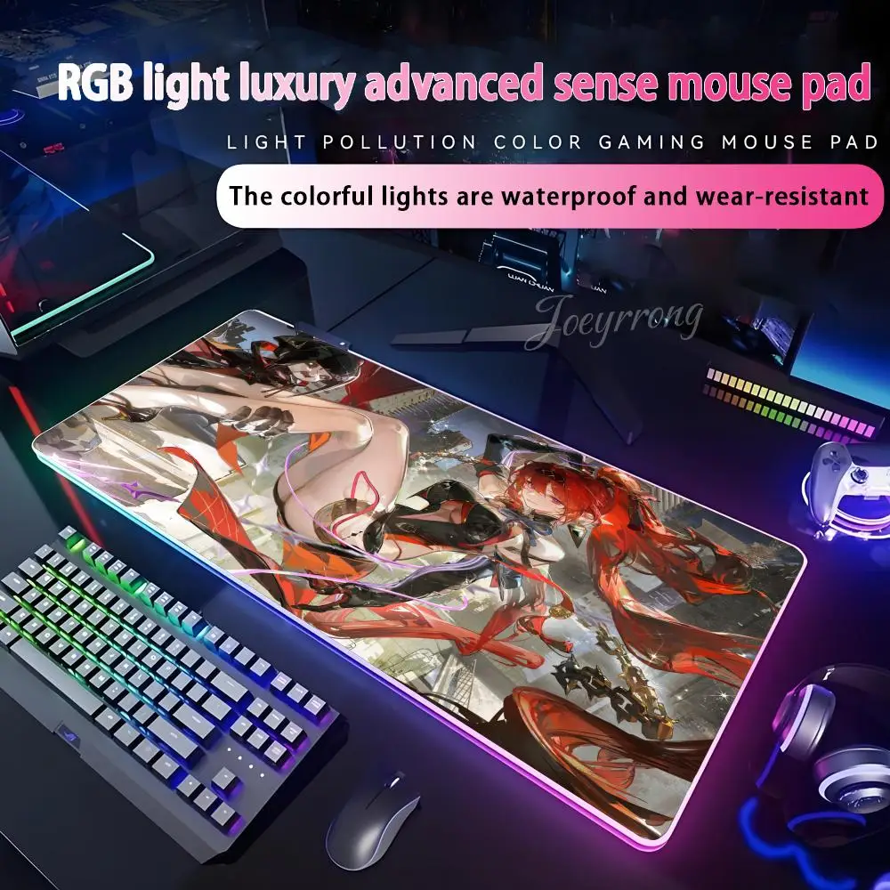 

Yinlin Wuthering Waves Mouse Pad For FPS eSports RGB Extended Gaming Keyboard LED Mats Large 1000x500mm XXL Gamer