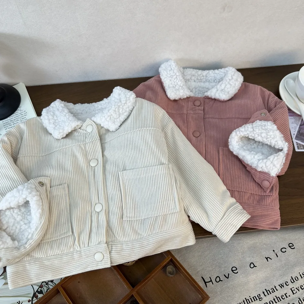 

Children's Corduroy Plush Jacket Autumn-Winter 2025 Boys And Girls Can Wear Jackets On Both Sides