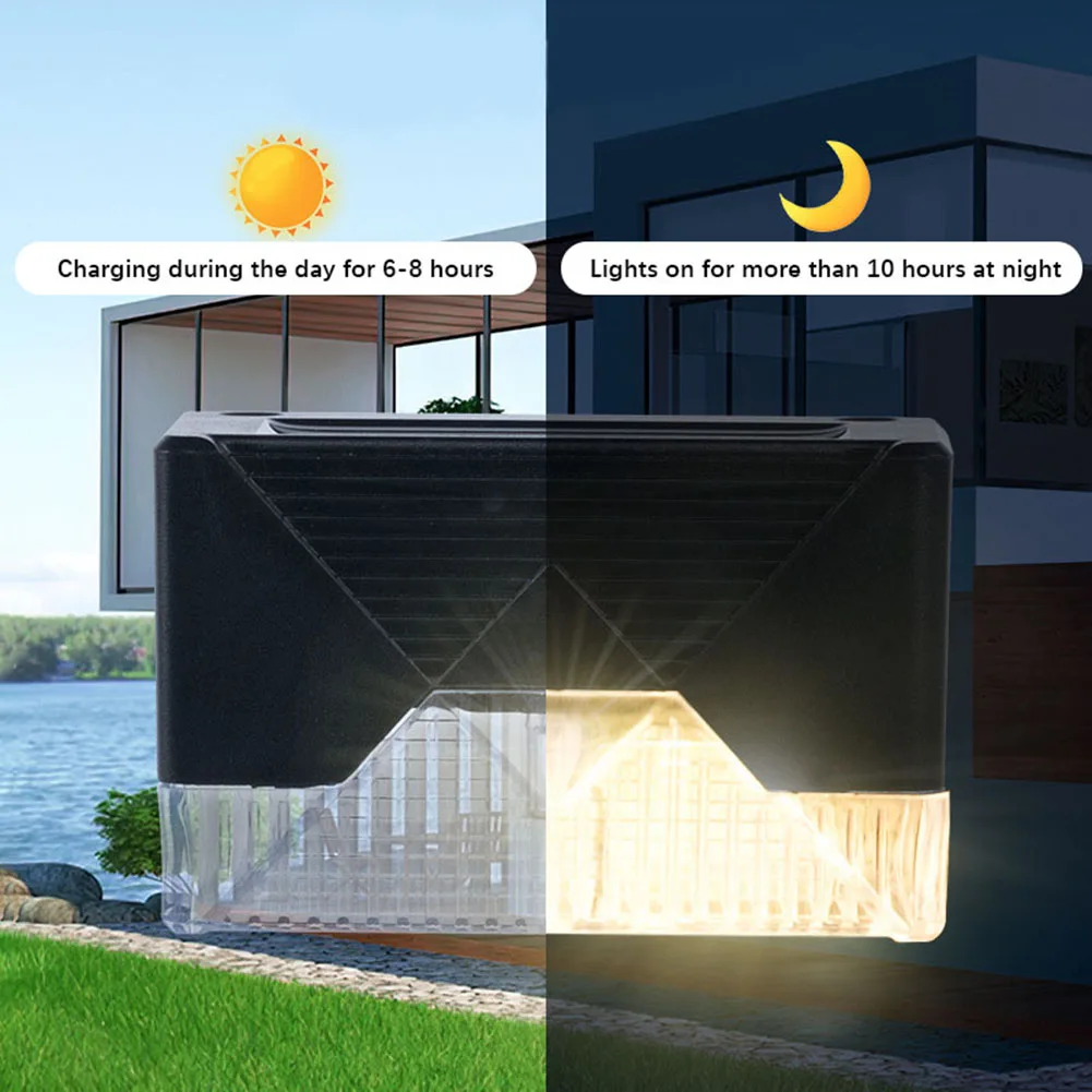 4er Pack Solar Deck Lichter für wasserdichte Solar LED-Leuchten im Freien für Deck Schritt Geländer Wand Terrasse Garten Treppe Hof Auffahrt Weg