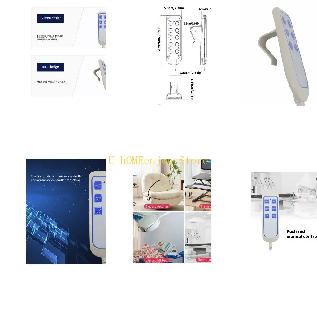 B0KF Lifting Bed Controller Wear Resistant Lift Chair Hand Control Electric PVC IP66
