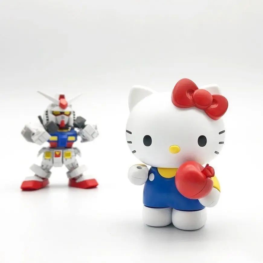 كارتون هالو كيتي التعاون جاندام مجردة الإبداعية العصرية تمثال صغير ديكور المنزل هدايا عيد ميلاد للبنين بنات