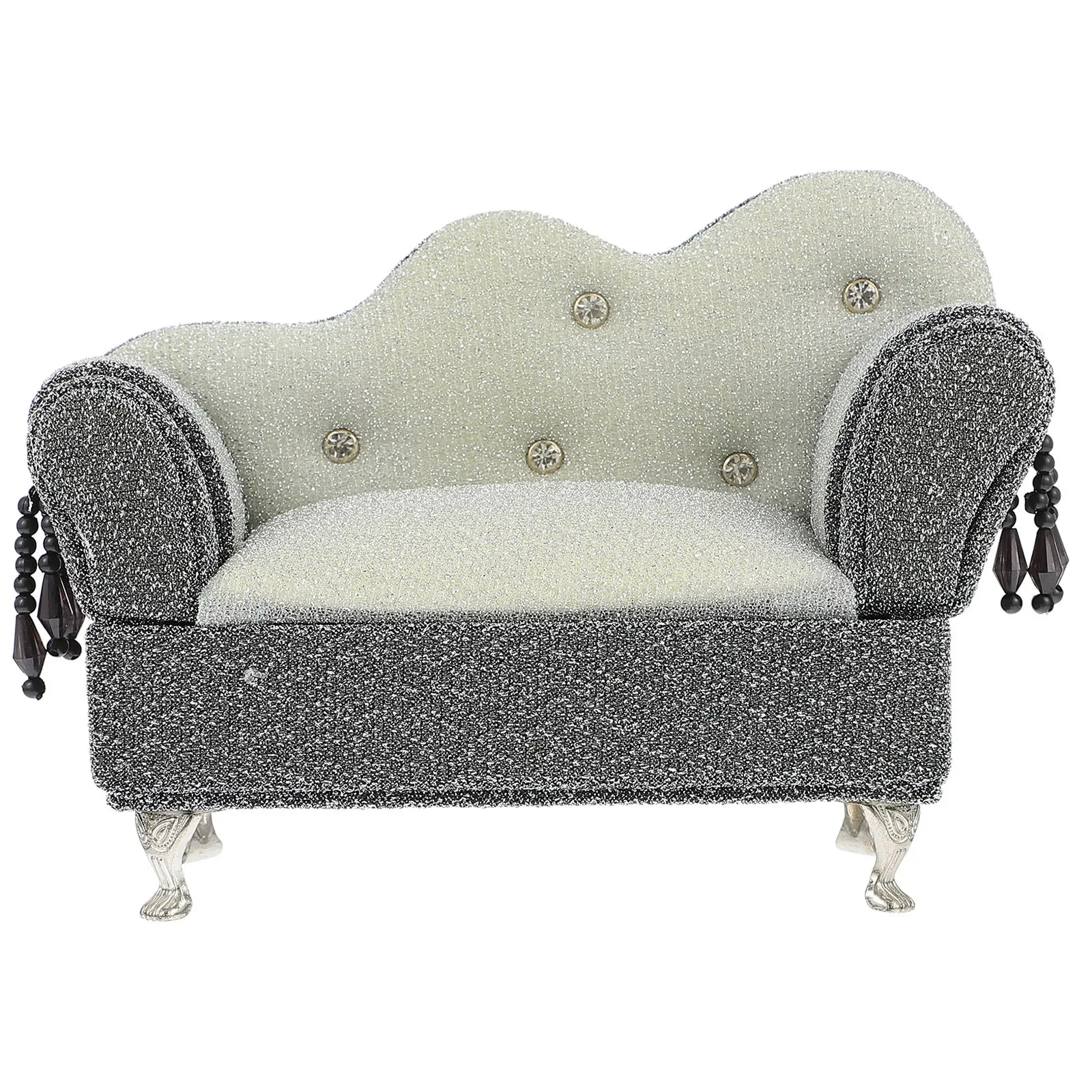 

1Pcs Sofa Shape Jewelry Box Cloth Cotton Case Stylish Storage Organizer Desktop Ornament Rings Earrings Necklace Holder