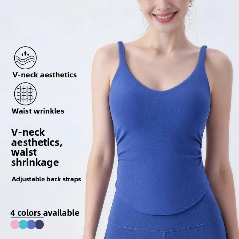 

Женский утягивающий спортивный топ с высокой талией и встроенным бюстгальтером, бесшовный, для тренировок