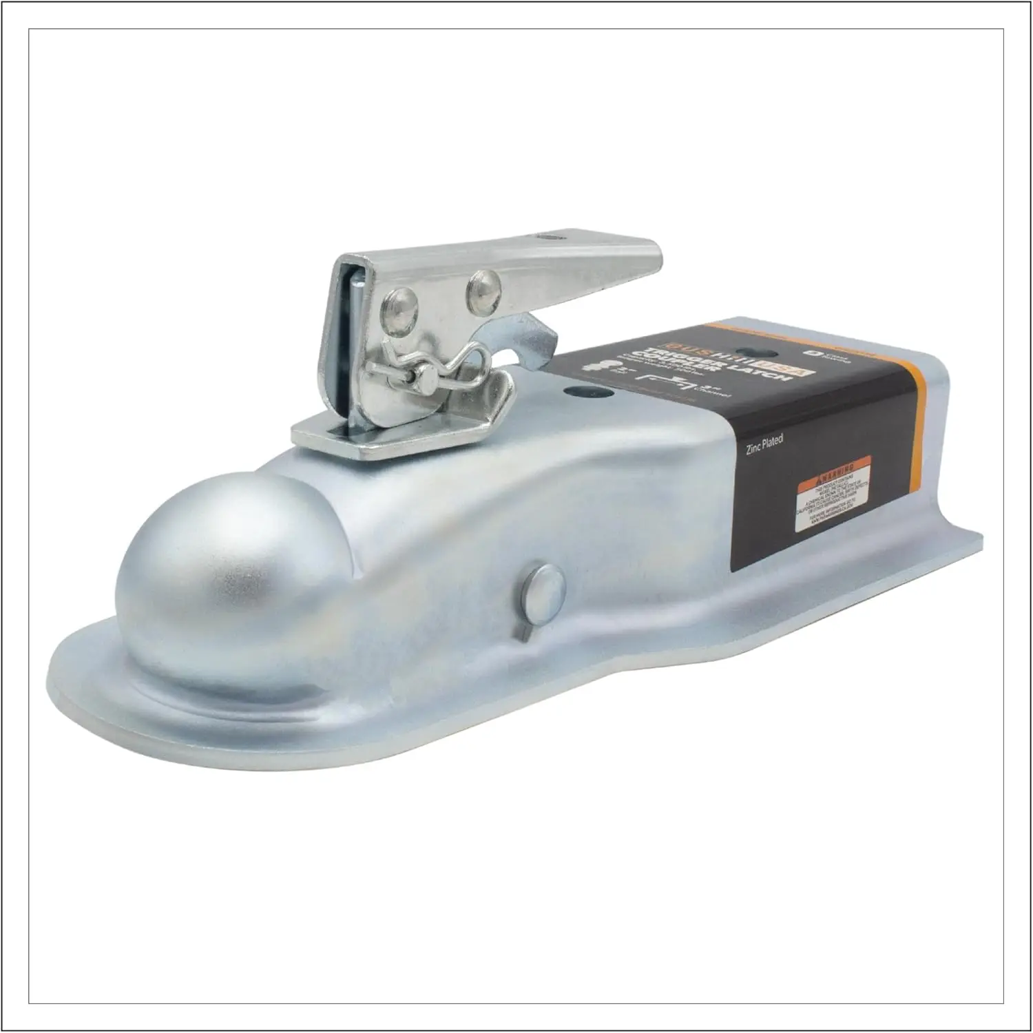 

USA GH25138 Straight Tongue Trailer Coupler for 3-Inch Channel,2-in Hitch Ball, 3,500 lbs, Zinc Plating