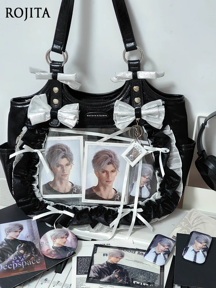 Black silver Handbag Original Apron Pain Bag Butterfly Festival Satin Shoulder Bag Cute Large Capacity Handbag Baby Bags