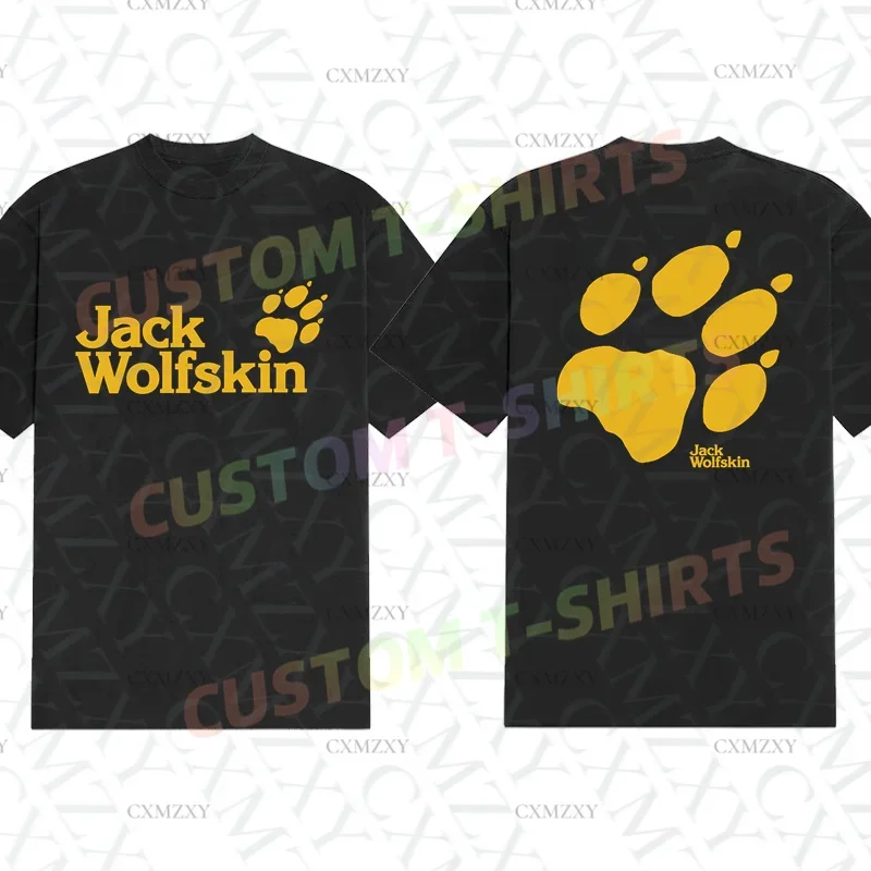 Camiseta deportiva para hombre, camiseta informal Jack Wolfskin, camisetas deportivas gráficas de verano, camisetas de manga corta 100% algodón, camiseta genial S-3XL