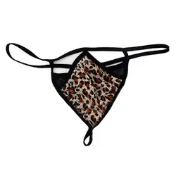 Sexy Women Panties Leopard Print Low Waist Spaghetti Strap Hollow Out G-string Panties Mesh Breathable Lady Briefs