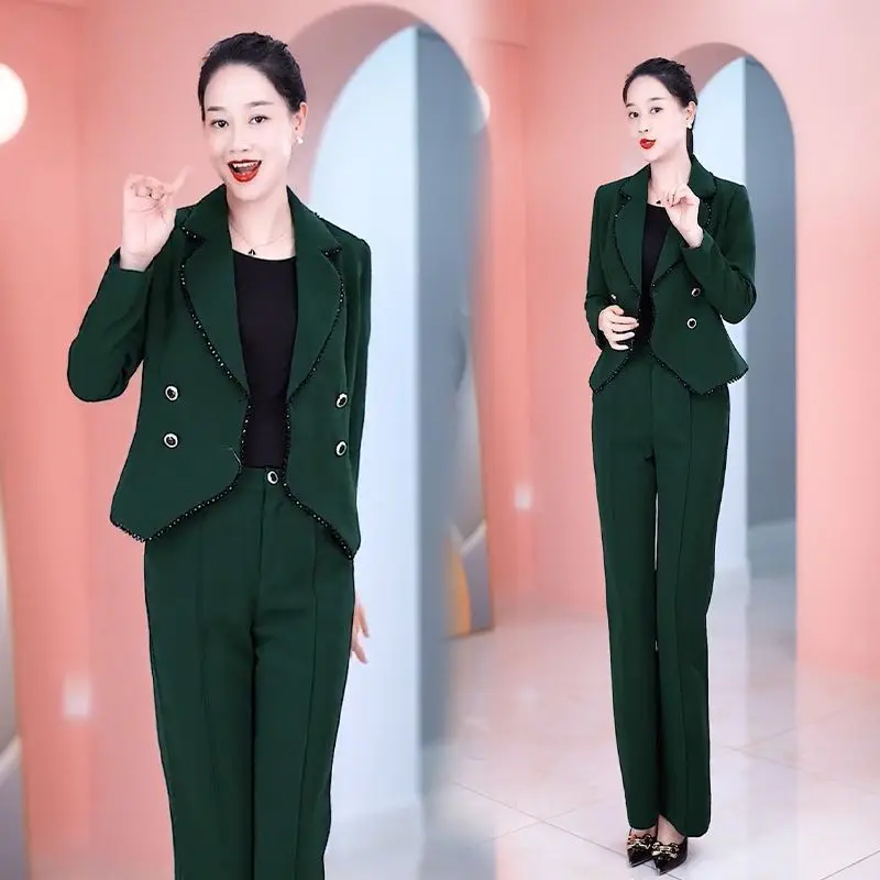 Set High-end Temperament Small Suit Two-piece Spring Outfit 2023 New Professional Outfit Slimming Fashion Set for Women