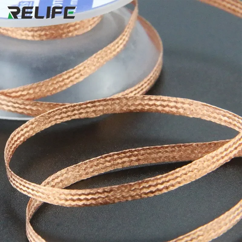 RELIFE Desoldering Braid Wire Soldering Wick for Phone BGA PCB Tin Removal 1.5/2.0/2.5/3.0/3.5mm Desoldering Braid Soldering Too