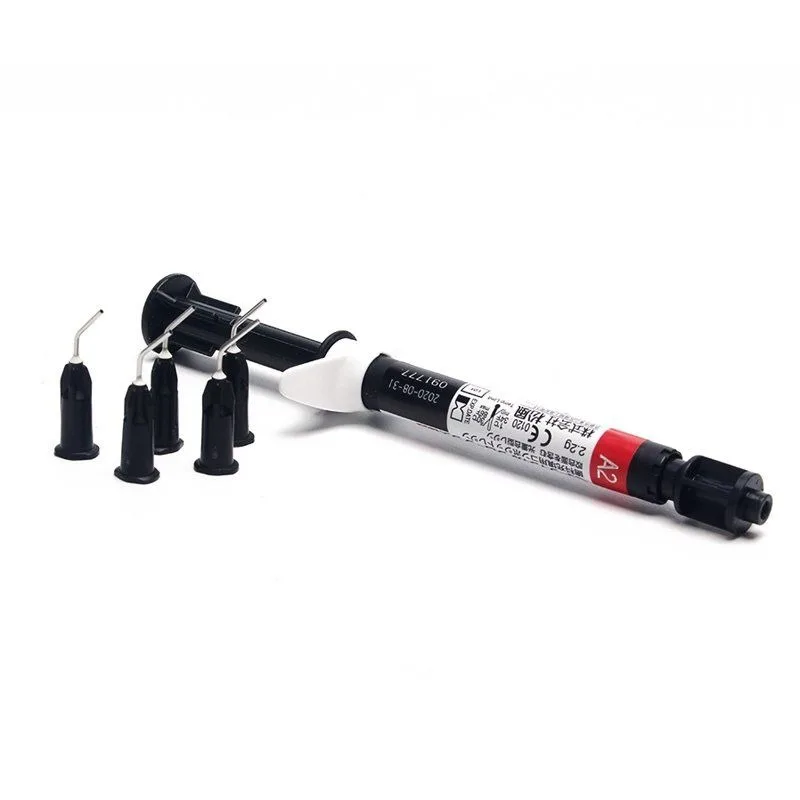 1PCS F00 A1 A2 A3 Dental Light Cured Composite Flow Fluid Resin Reinforced Nano Solid Cured Resin Dental Filling Materials 4.5g