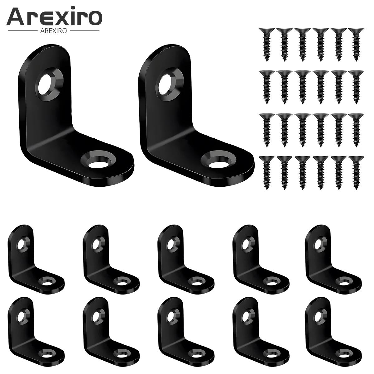 36pcs/Box Black L-shaped Right Angle Support Accessories with Screws Heavy duty Connection Angle Connector Wardrobe Fixed