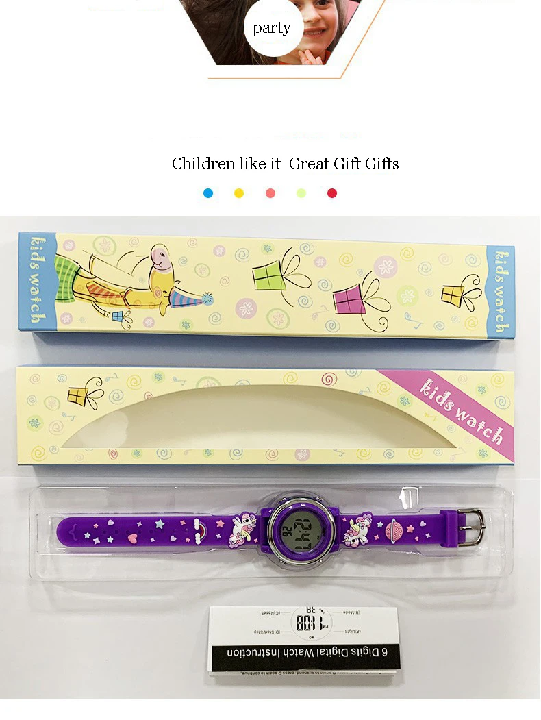 UTHAI C11 Children's Electronic Watch Waterproof Alarm Clock Kids Boy Student Multi-functional Cartoon Sports Astronaut Planet