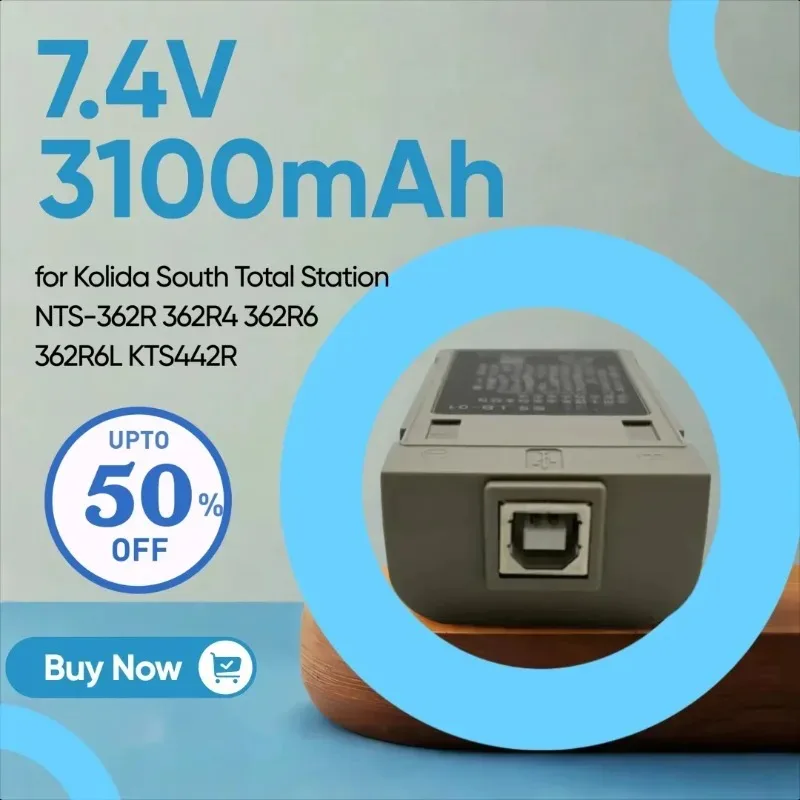 

7.4V 3100mAh LB-01 Rechargeable Battery for Kolida South Total Station NTS-362R 362R4 362R6 362R6L KTS442R