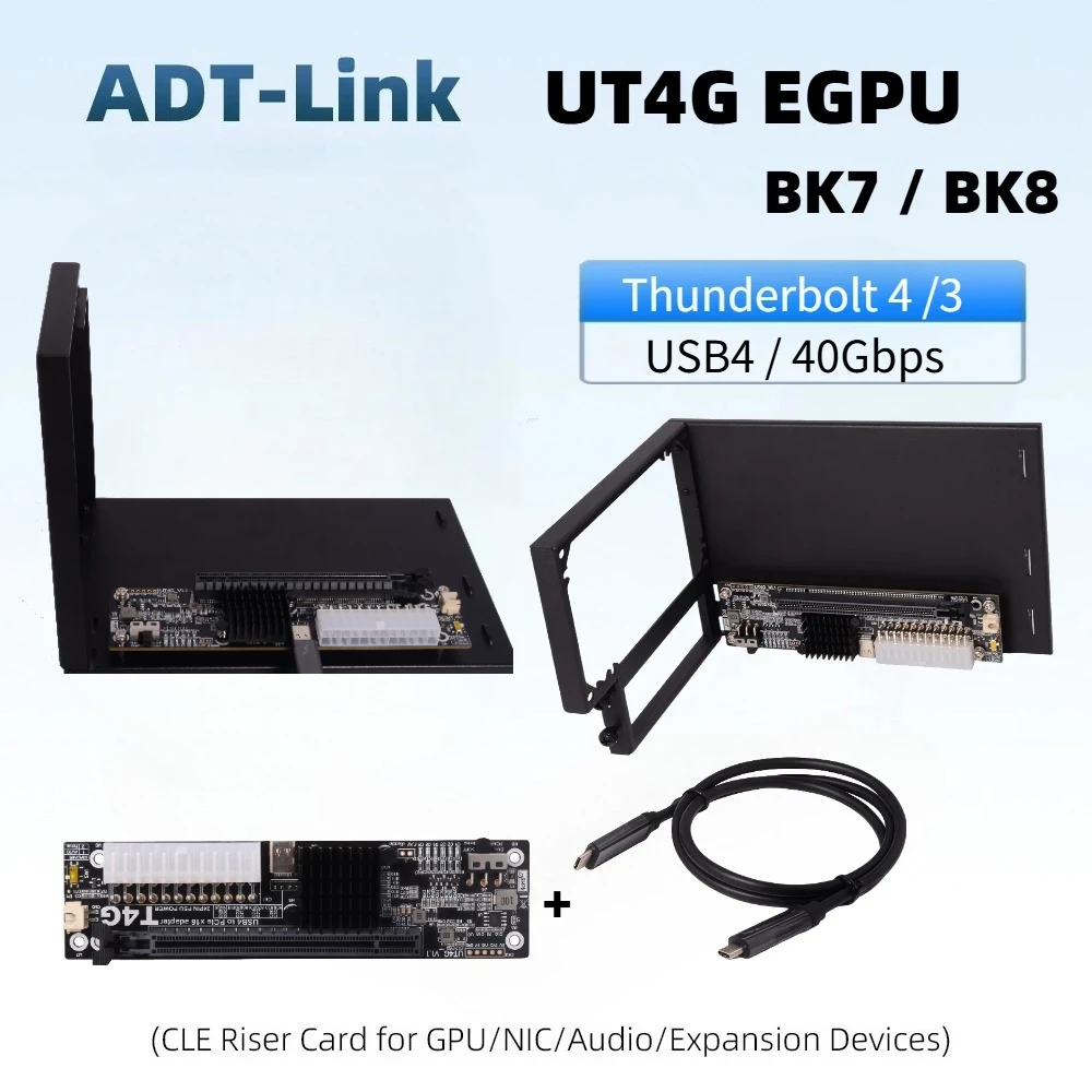 UT4G-BK7 External Graphics Card Dock Station for Thunderbolt 3/4 USB4 To PCI-e 4.0 X16 eGPU Adapter NUC ITX STX Notebook Bracket