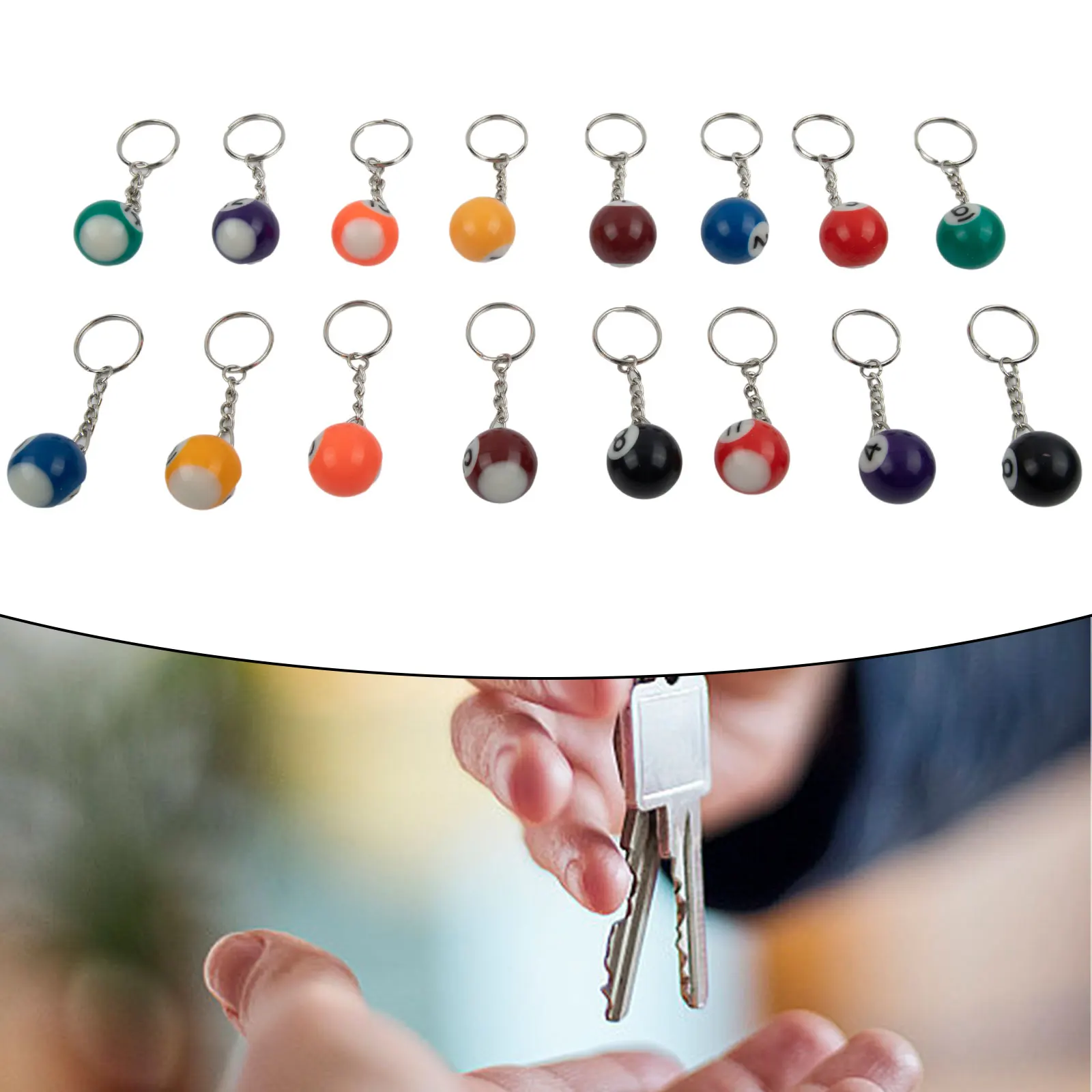 Part KeyChain Functional Professional Resin Small Snooker Billiard Ball Easy To Wear Snooker Cue Beautiful New