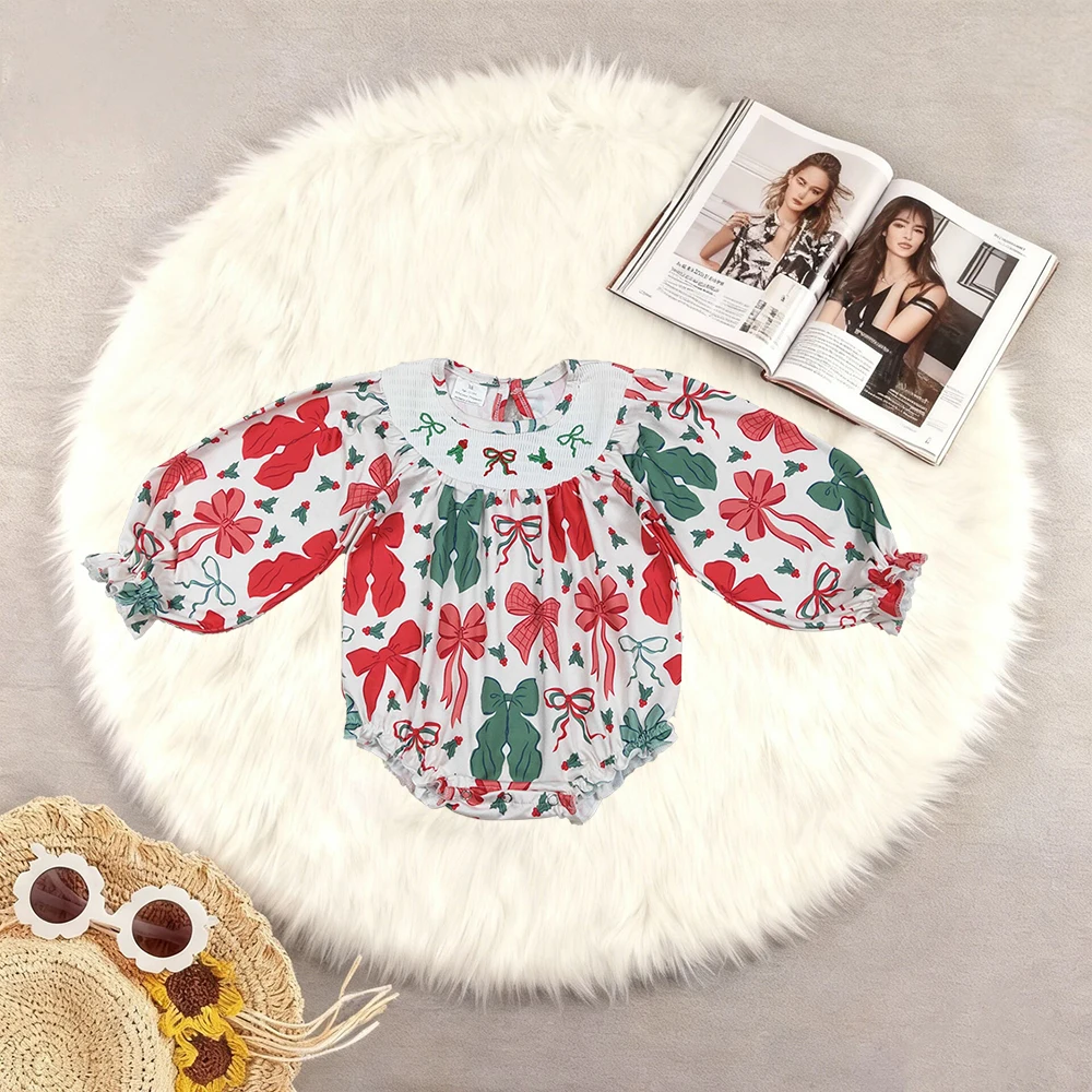 10.27 ثوب فضفاض للفتيات الصغيرات ثوب فضفاض للفتيات الصغيرات فيونكات هولي منقوشة لعيد الميلاد مكشكش #1