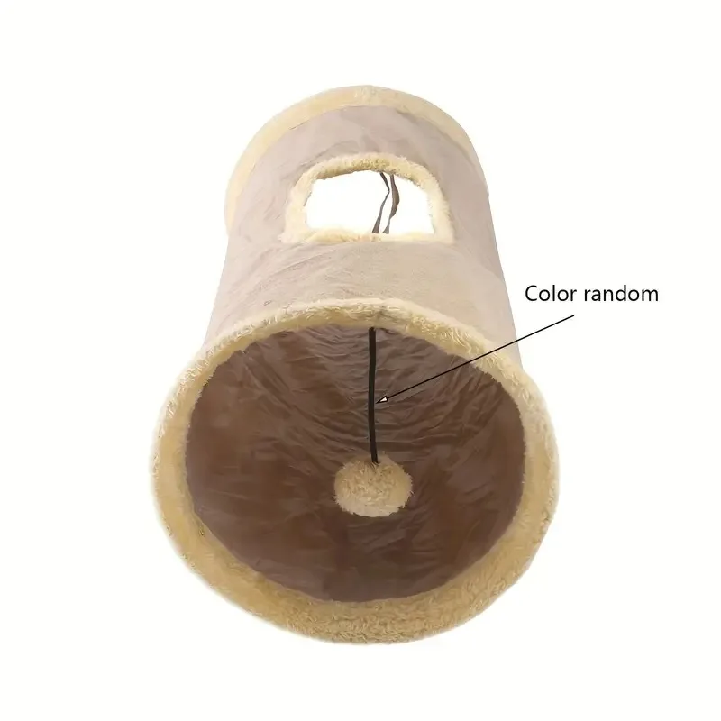 Pet Cat Tunnel Collapsible Plush Channel Foldable Suede Educational Toy Warm Winter Interactive Toys for Indoor Puppy Supplies