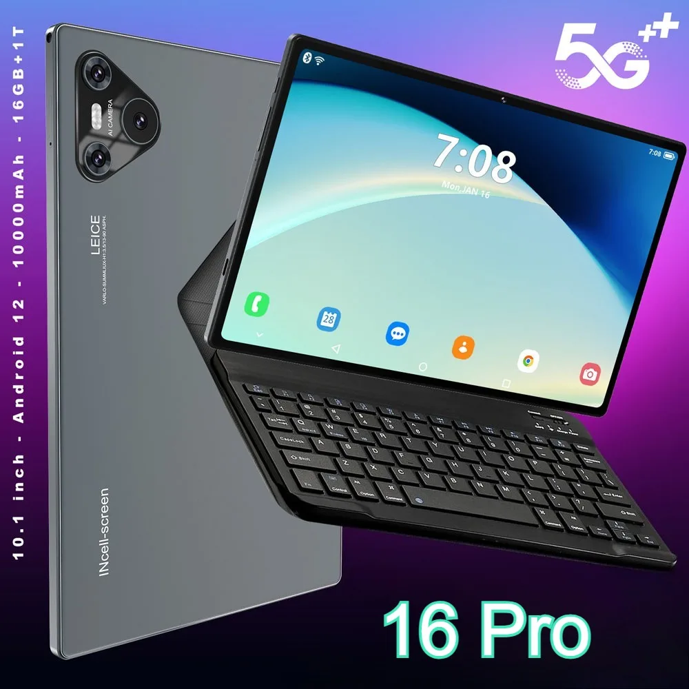 

New Original 16 Pro 4G 5G Dual Sim Tablet Global Version Android 12 kids Tablet 10.1HD Screen 16GB+1TB 10000mAh Tab Tablets PC