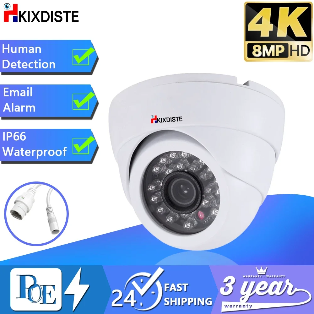 

4K POE 8MP IP Camera Outdoor Waterproof External CCTV Security-Protection Explosion-Proof Dome Network Surveillance IP Camera