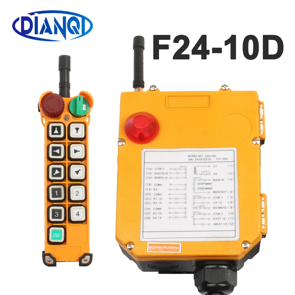 

F24-10S/10D ACDC12V 24V 110V 220V 380V Industrial Wireless Radio Remote Controller Switch For Crane 10 Channels Remote Switches