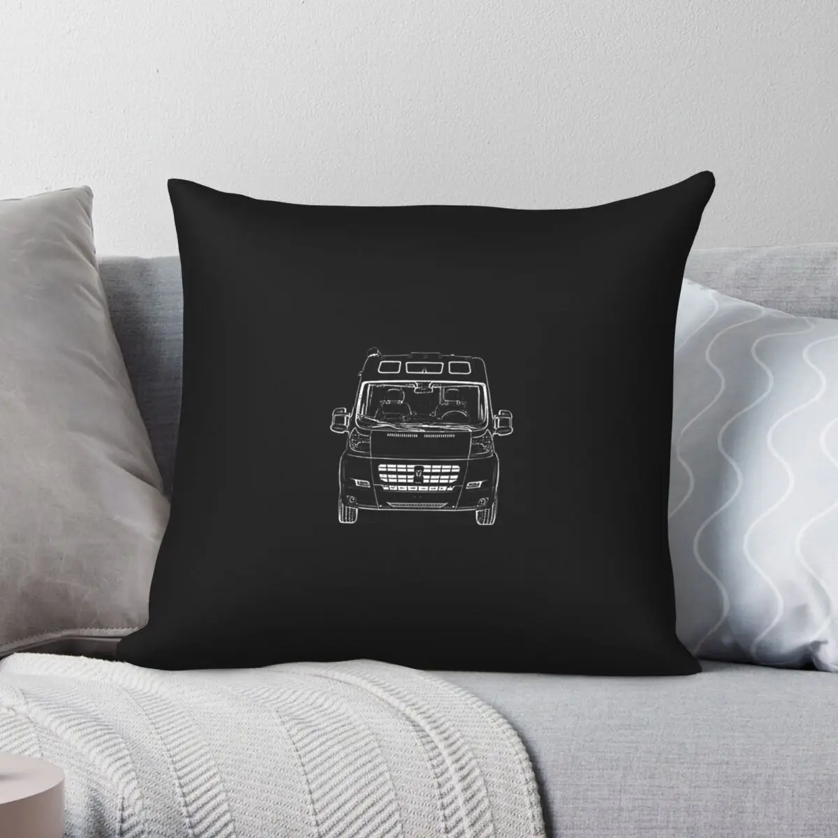 Caravan Full Frontal Pillowcase Polyester Linen Velvet Pattern Zip Decorative Pillow Case Car Cushion Cover 45x45