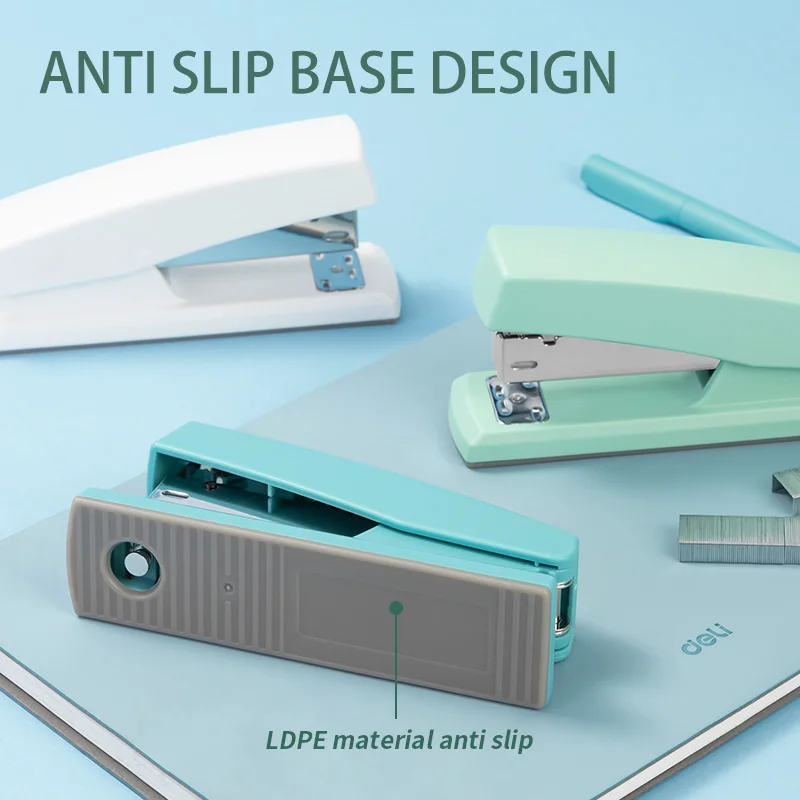 Deli Fashion Stapler 1PC, Smooth-Line Design, Tricolor Options, Stylish & Functional for School & Office Use